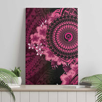 Vanuatu Canvas Wall Art Hibisus Polynesian Pattern Pink LT14 - Polynesian Pride