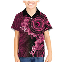 Vanuatu Family Matching Mermaid Dress and Hawaiian Shirt Hibisus Polynesian Pattern Pink - Polynesian Pride