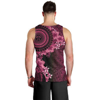 Vanuatu Men Tank Top Hibisus Polynesian Pattern Pink - Polynesian Pride