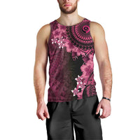 Vanuatu Men Tank Top Hibisus Polynesian Pattern Pink - Polynesian Pride