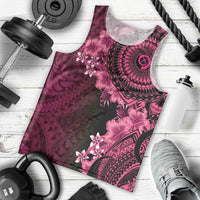 Vanuatu Men Tank Top Hibisus Polynesian Pattern Pink - Polynesian Pride