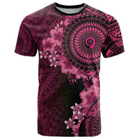 Vanuatu T Shirt Hibisus Polynesian Pattern Pink - Polynesian Pride