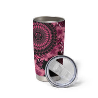 Vanuatu Tumbler Cup Hibisus Polynesian Pattern Pink - Polynesian Pride