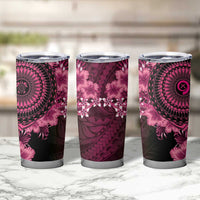 Vanuatu Tumbler Cup Hibisus Polynesian Pattern Pink - Polynesian Pride