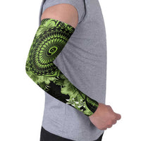 Vanuatu Arm Sleeves Hibisus Polynesian Pattern Green LT14 - Polynesian Pride