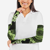Vanuatu Arm Sleeves Hibisus Polynesian Pattern Green LT14 - Polynesian Pride