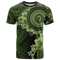 Vanuatu T Shirt Hibisus Polynesian Pattern Green - Polynesian Pride