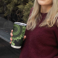 Vanuatu Tumbler Cup Hibisus Polynesian Pattern Green - Polynesian Pride