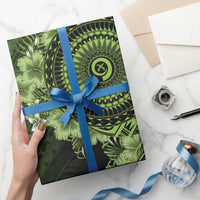 Vanuatu Wrapping Paper Hibisus Polynesian Pattern Green LT14 - Polynesian Pride