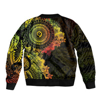 Vanuatu Bomber Jacket Hibisus Polynesian Pattern Reggae - Polynesian Pride