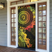 Vanuatu Door Cover Hibisus Polynesian Pattern Reggae - Polynesian Pride