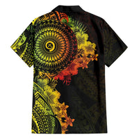 Vanuatu Family Matching Off Shoulder Short Dress and Hawaiian Shirt Hibisus Polynesian Pattern Reggae - Polynesian Pride