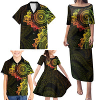 Vanuatu Family Matching Puletasi and Hawaiian Shirt Hibisus Polynesian Pattern Reggae - Polynesian Pride