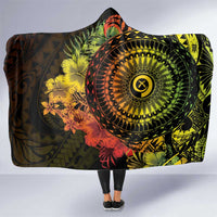 Vanuatu Hooded Blanket Hibisus Polynesian Pattern Reggae - Polynesian Pride