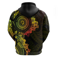 Vanuatu Hoodie Hibisus Polynesian Pattern Reggae - Polynesian Pride