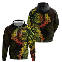 Vanuatu Hoodie Hibisus Polynesian Pattern Reggae - Polynesian Pride