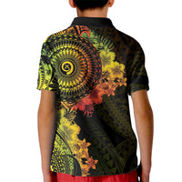 Vanuatu Kid Polo Shirt Hibisus Polynesian Pattern Reggae - Polynesian Pride