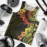 Vanuatu Men Tank Top Hibisus Polynesian Pattern Reggae - Polynesian Pride
