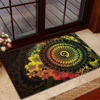 Vanuatu Rubber Doormat Hibisus Polynesian Pattern Reggae - Polynesian Pride