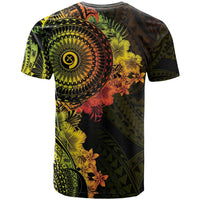 Vanuatu T Shirt Hibisus Polynesian Pattern Reggae - Polynesian Pride