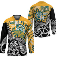 New Zealand Australia Rugby Custom Hockey Jersey Wallabies Aboriginal All Black Maori Tiki Together LT14 - Polynesian Pride