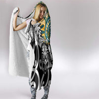 New Zealand Australia Rugby Hooded Blanket Wallabies Aboriginal All Black Maori Tiki Together - Polynesian Pride