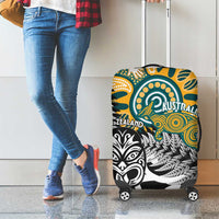 New Zealand Australia Rugby Luggage Cover Wallabies Aboriginal All Black Maori Tiki Together - Polynesian Pride