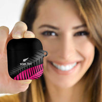 New Zealand Silver Fern Rugby Custom AirPods Case 2025 All Black Go Champions LT14 Black - Polynesian Pride