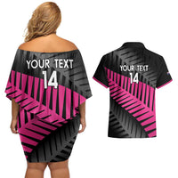 New Zealand Silver Fern Rugby Custom Couples Matching Off Shoulder Short Dress and Hawaiian Shirt 2025 All Black Go Champions - Polynesian Pride