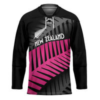 New Zealand Silver Fern Rugby Custom Hockey Jersey 2025 All Black Go Champions LT14 Unisex Black - Polynesian Pride