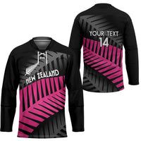 New Zealand Silver Fern Rugby Custom Hockey Jersey 2025 All Black Go Champions LT14 - Polynesian Pride