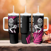 New Zealand Silver Fern Rugby Custom Tumbler With Handle 2025 All Black Go Champions - Polynesian Pride