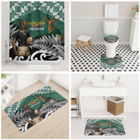 New Zealand South Africa Rugby Bathroom Set Springboks Kente All Black Maori Together - Polynesian Pride