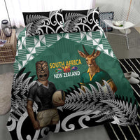 New Zealand South Africa Rugby Bedding Set Springboks Kente All Black Maori Together - Polynesian Pride