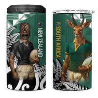 New Zealand South Africa Rugby 4 in 1 Can Cooler Tumbler Springboks Kente All Black Maori Together - Polynesian Pride