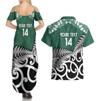 New Zealand South Africa Rugby Custom Couples Matching Summer Maxi Dress and Hawaiian Shirt Springboks Kente All Black Maori Together - Polynesian Pride