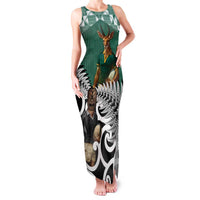 New Zealand South Africa Rugby Custom Family Matching Tank Maxi Dress and Hawaiian Shirt Springboks Kente All Black Maori Together - Polynesian Pride