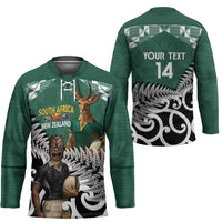 New Zealand South Africa Rugby Custom Hockey Jersey Springboks Kente All Black Maori Together - Polynesian Pride