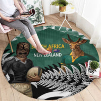 New Zealand South Africa Rugby Round Carpet Springboks Kente All Black Maori Together - Polynesian Pride