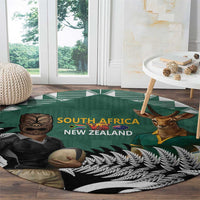 New Zealand South Africa Rugby Round Carpet Springboks Kente All Black Maori Together - Polynesian Pride