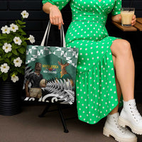 New Zealand South Africa Rugby Tote Bag Springboks Kente All Black Maori Together - Polynesian Pride