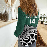 New Zealand South Africa Rugby Custom Women Casual Shirt Springboks Kente All Black Maori Together - Polynesian Pride