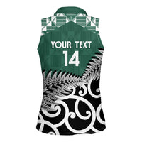 New Zealand South Africa Rugby Custom Women Sleeveless Polo Shirt Springboks Kente All Black Maori Together - Polynesian Pride