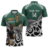 New Zealand South Africa Rugby Custom Zipper Polo Shirt Springboks Kente All Black Maori Together LT14 - Polynesian Pride