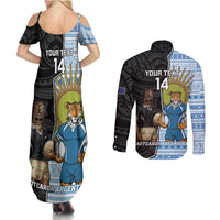 New Zealand Argentina Rugby Custom Couples Matching Summer Maxi Dress and Long Sleeve Button Shirt 2025 Los Pumas All Black Together - Polynesian Pride