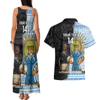New Zealand Argentina Rugby Custom Couples Matching Tank Maxi Dress and Hawaiian Shirt 2025 Los Pumas All Black Together - Polynesian Pride
