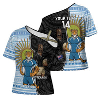 New Zealand Argentina Rugby Custom Cross Shoulder Shirt 2025 Los Pumas All Black Together - Polynesian Pride