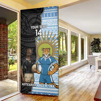 New Zealand Argentina Rugby Door Cover 2025 Los Pumas All Black Together - Polynesian Pride