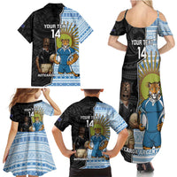 New Zealand Argentina Rugby Custom Family Matching Summer Maxi Dress and Hawaiian Shirt 2025 Los Pumas All Black Together - Polynesian Pride