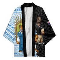 New Zealand Argentina Rugby Custom Kimono 2025 Los Pumas All Black Together - Polynesian Pride